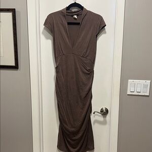 Elegant Brown Midi Dress for Women
